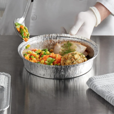 9” Round Heavy Weight Foil Take-Out Pan - 500/Case