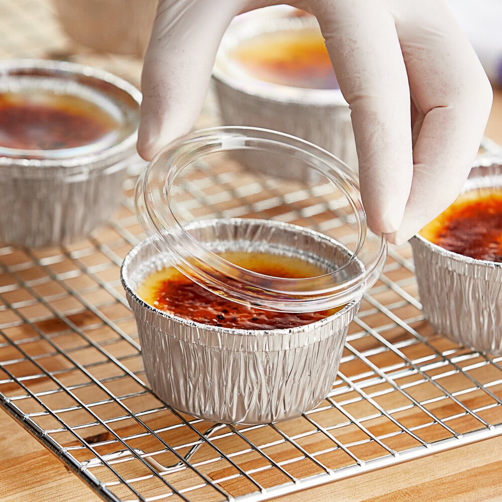 Baker's Lane 4 oz. Foil Ramekin Cup with Plastic Lid - 125/Pack