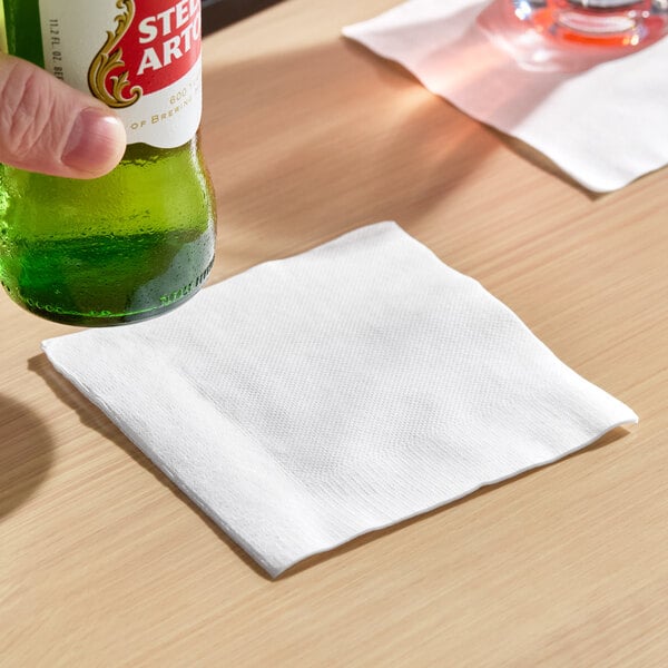 Choice 1-Ply White Beverage / Cocktail Napkin - 4,000/Case
