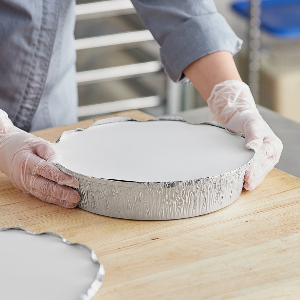 Choice 10" Round Foil Take-Out Pan with Board Lid - 250/Case