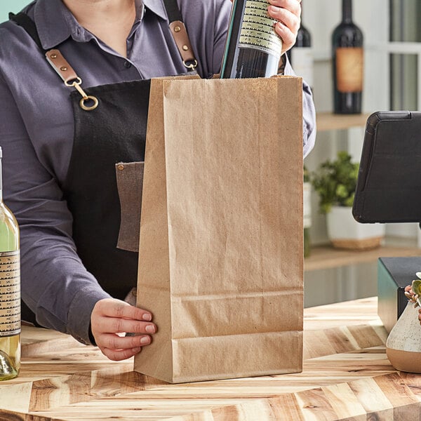 Choice 16 lb. Natural Kraft Paper Bag - 500/Case