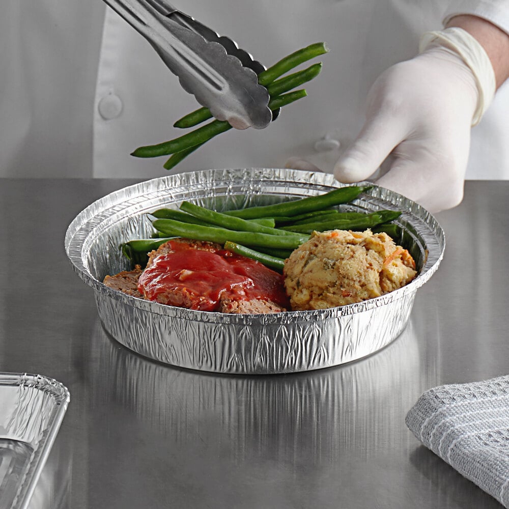 Choice 8" Round Heavy Weight Foil Take-Out Pan - 500/Case