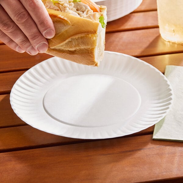 Choice 9" White Uncoated Paper Plate - 1,200/Case