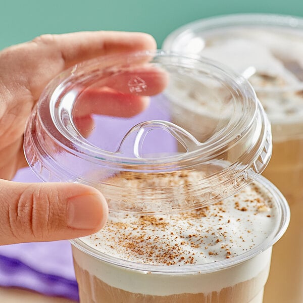 Choice Clear Sip-Through Lid with Extra-Wide Opening - 9, 12, 16, 20, and 24 oz. - 1,000/Case