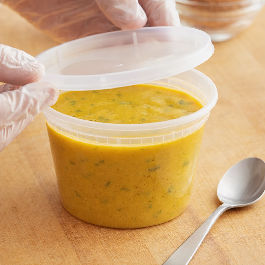 Deli Container Plastic 16 oz.   Combo Pack with  Lid  - 240/Case