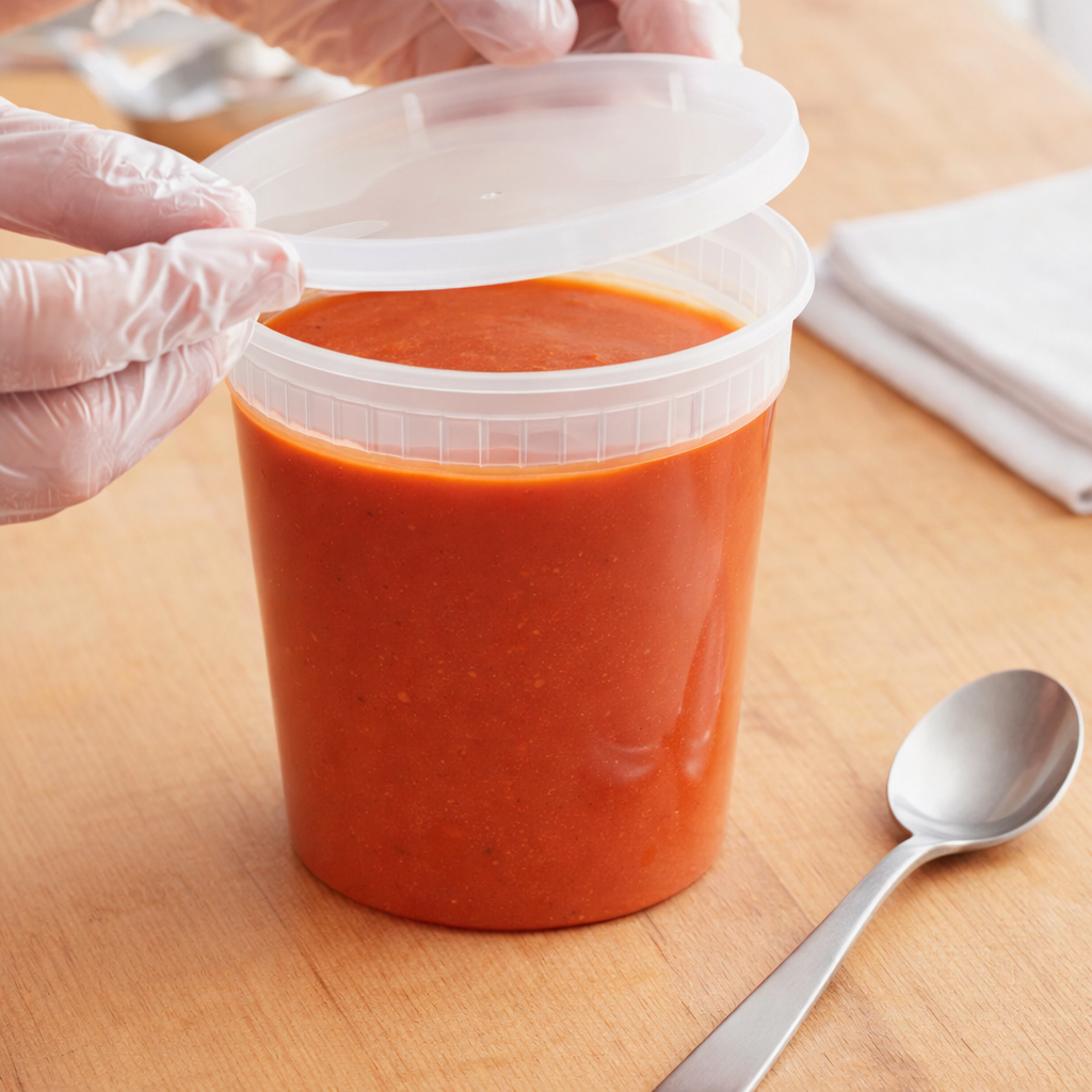 Deli Container Plastic 32 oz.   Combo Pack with  Lid  - 240/Case