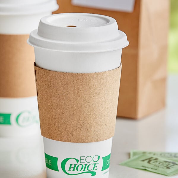 EcoChoice 10-20 oz. Kraft Coffee Cup Sleeve / Jacket / Clutch - 1,200/Case