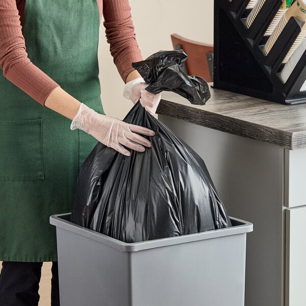 Lavex Li'l Herc 33 Gallon 1.2 Mil 33" x 39" Low-Density Black Trash Bag - 100/Case