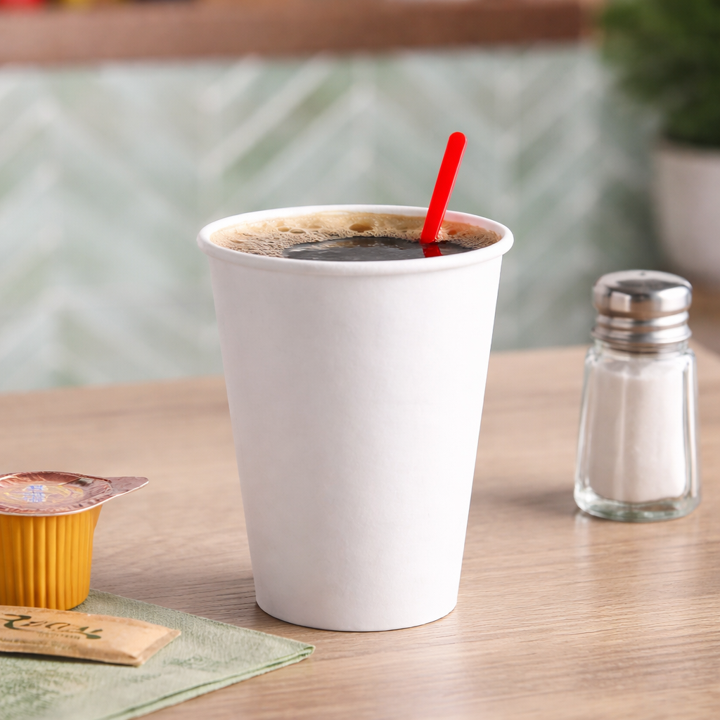 Poly Paper Hot Cup 12 oz. White - 1,000/Case