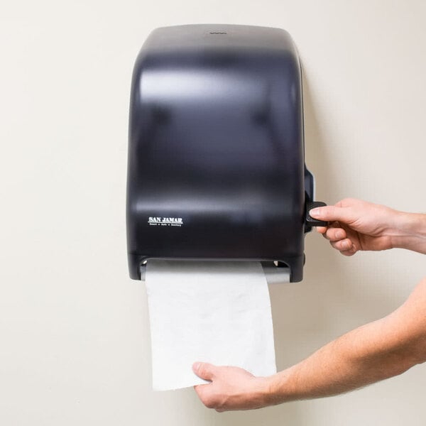San Jamar T1100TBK Classic Lever Roll Towel Dispenser - Black Pearl
