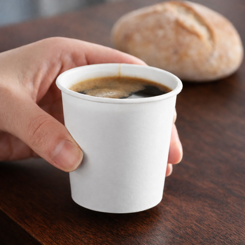 Solo 4 oz. White Single-Sided Poly Paper Hot Cup - 1,000/Case